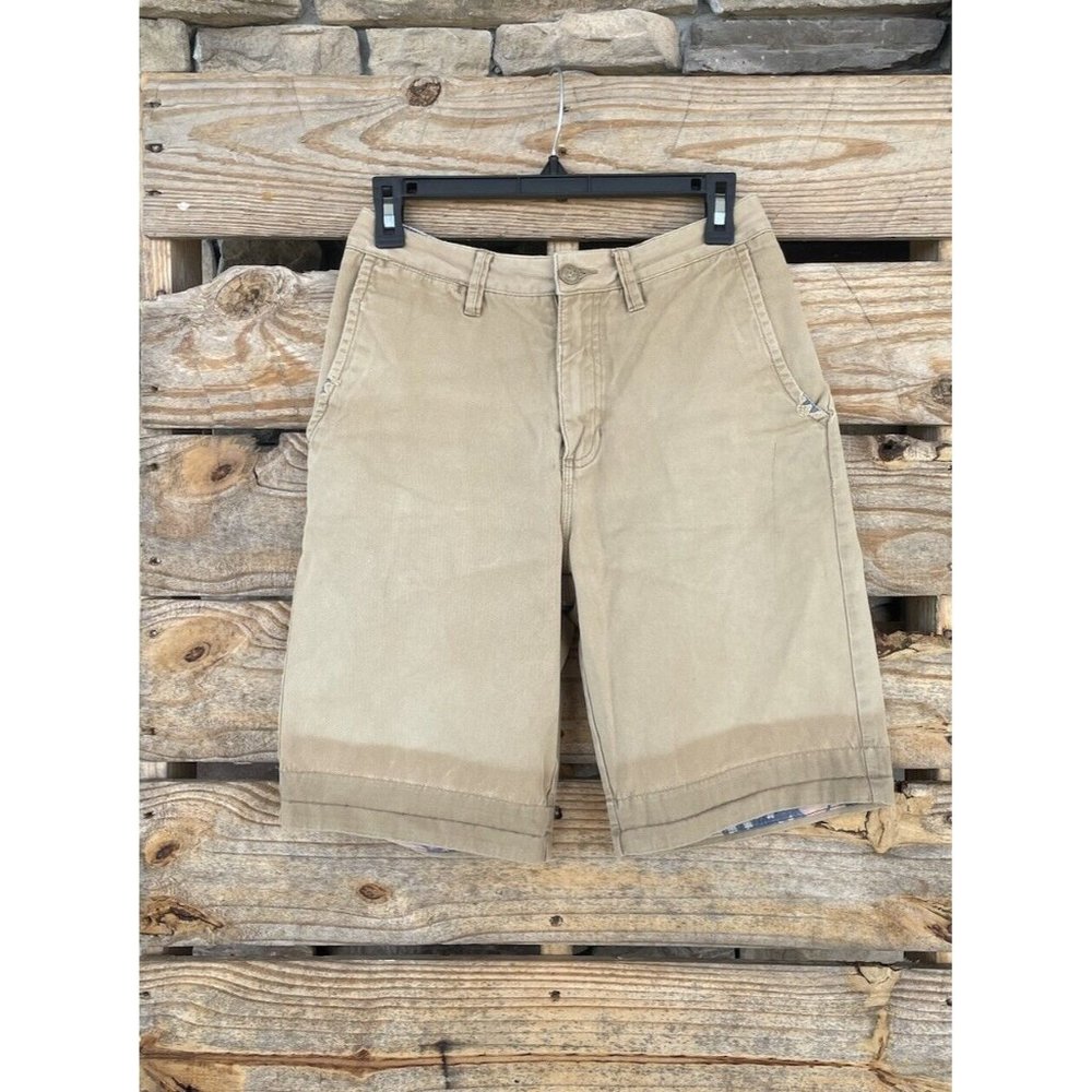 Vans Chino Khaki Shorts- Mens Size 30 Distressed Flip Cuff Floral Print